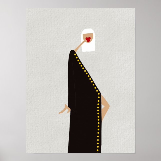 Woman in Black Glam Fashion Art Poster (Front)