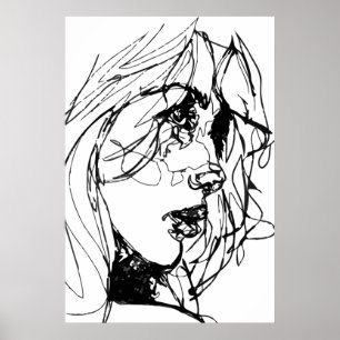 WOMAN IN BLACK & WHITE POSTER