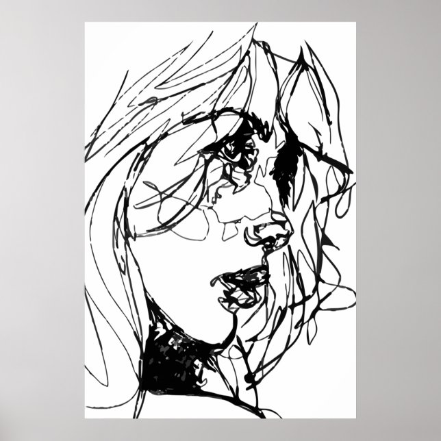 WOMAN IN BLACK & WHITE POSTER (Front)