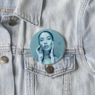 "Woman in Blue" 7.5 Cm Round Badge