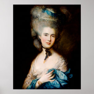 Woman in Blue by Thomas Gainsborough Poster