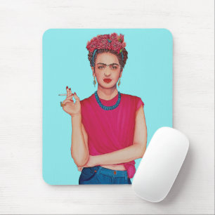 Woman in blue jeans oil painting mouse mat