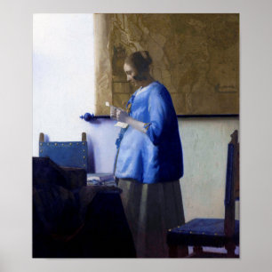 Woman in Blue, Johannes Vermeer Poster