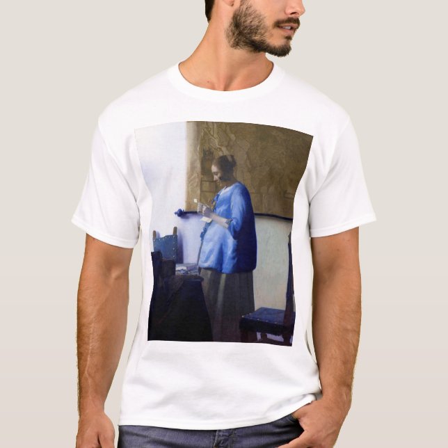 Woman in Blue, Johannes Vermeer T-Shirt (Front)