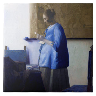 Woman in Blue, Johannes Vermeer Tile