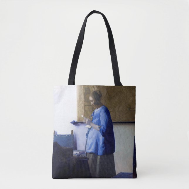 Woman in Blue, Johannes Vermeer Tote Bag (Front)