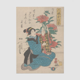 Woman in Blue Kimono by Utagawa Kuniyoshi          Tissue Paper