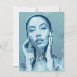 "Woman in Blue" Postcard