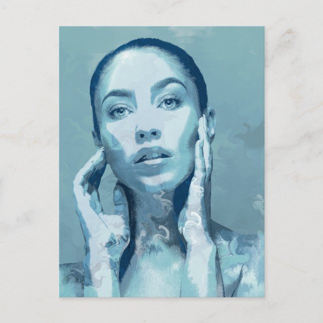 "Woman in Blue" Postcard (Front)
