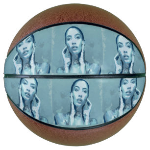 "Woman in Blue" Premium Canvas Basketball