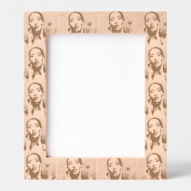 "Woman in Blue" Premium Canvas Etched Frames (Front)