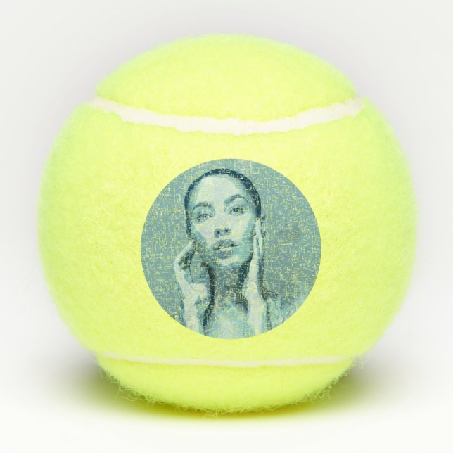 "Woman in Blue" Premium Canvas Tennis Balls (Back)