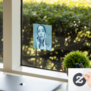 "Woman in Blue" Premium Canvas Window Cling