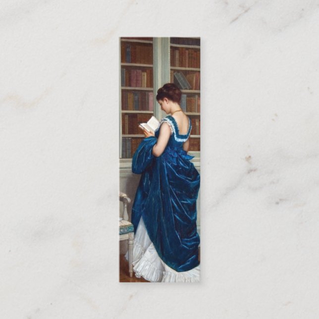 Woman in Blue, reading a Book Card (Front)