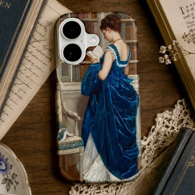 Woman in Blue, reading a Book Case-Mate iPhone 13 (Creator Uploaded)