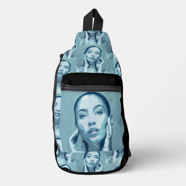 "Woman in Blue" Sling Bag (Front)