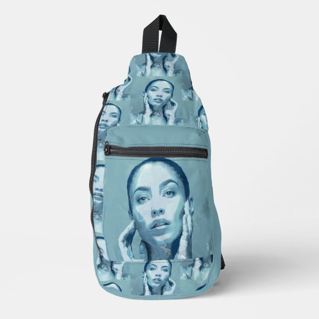 "Woman in Blue" Sling Bag (Front)