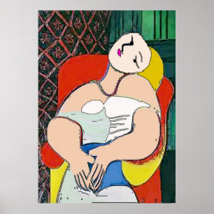 Woman In Chair, add text Poster