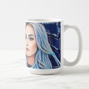 Woman In City Surreal Abstract Art Coffee Mug
