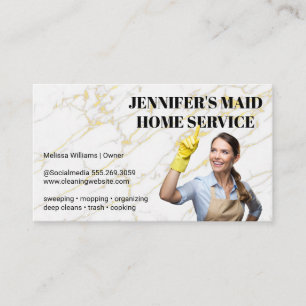 Woman in Cleaning Attire Maid Services Business Card