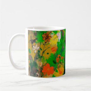 woman in colourful field coffee mug