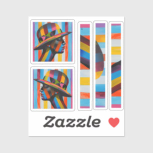 Woman in Colourful Hat striking silhouette