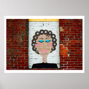 Woman in Curlers Poster