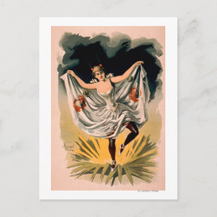 Woman in Dance Costume on Flower Poster Postcard