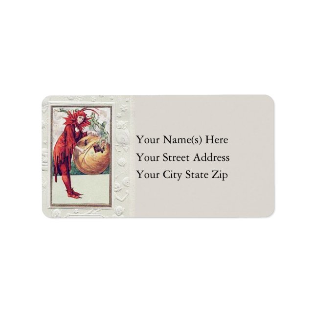 Woman In Devil Costume Vintage Address Label (Front)