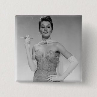 Woman in Dress 15 Cm Square Badge
