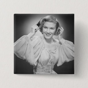 Woman in Dress 2 15 Cm Square Badge