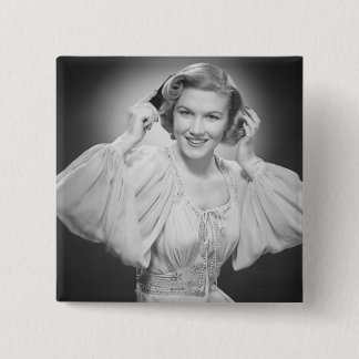 Woman in Dress 2 15 Cm Square Badge