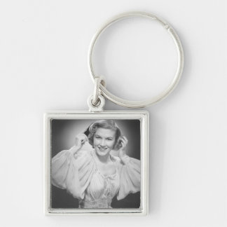 Woman in Dress 2 Key Ring