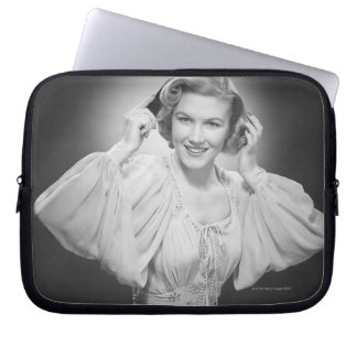 Woman in Dress 2 Laptop Sleeve