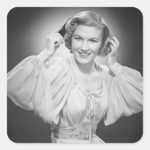 Woman in Dress 2 Square Sticker