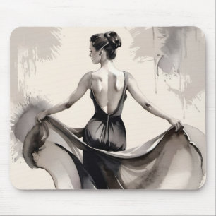 Woman in dress art mouse mat