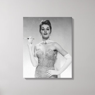 Woman in Dress Canvas Print