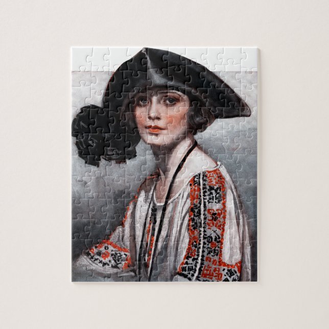 Woman in Embroidered Blouse Jigsaw Puzzle (Vertical)