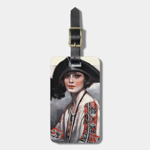 Woman in Embroidered Blouse Luggage Tag