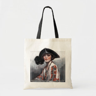 Woman in Embroidered Blouse Tote Bag