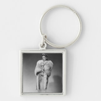 Woman in Evening Gown 2 Key Ring