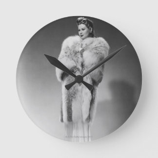 Woman in Evening Gown 2 Round Clock