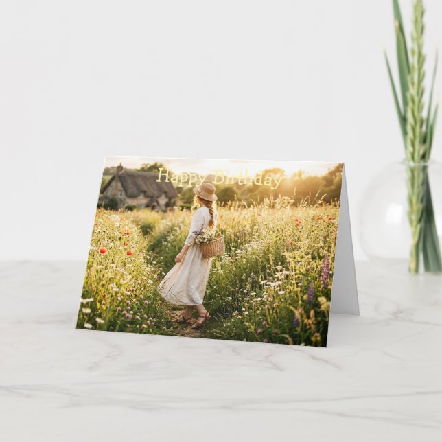 Woman in Field of Wheat Card (Front)