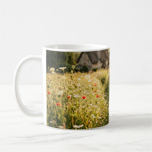 Woman in Field of Wheat Coffee Mug