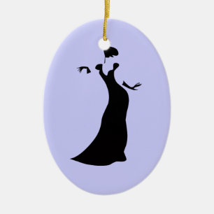 Woman in Formal Dress Ceramic Tree Decoration