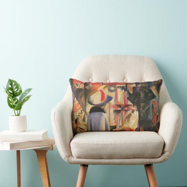 Woman in Front of a Shop Window by August Macke Lumbar Cushion (Chair)