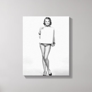 Woman in Fur Canvas Print