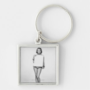 Woman in Fur Key Ring