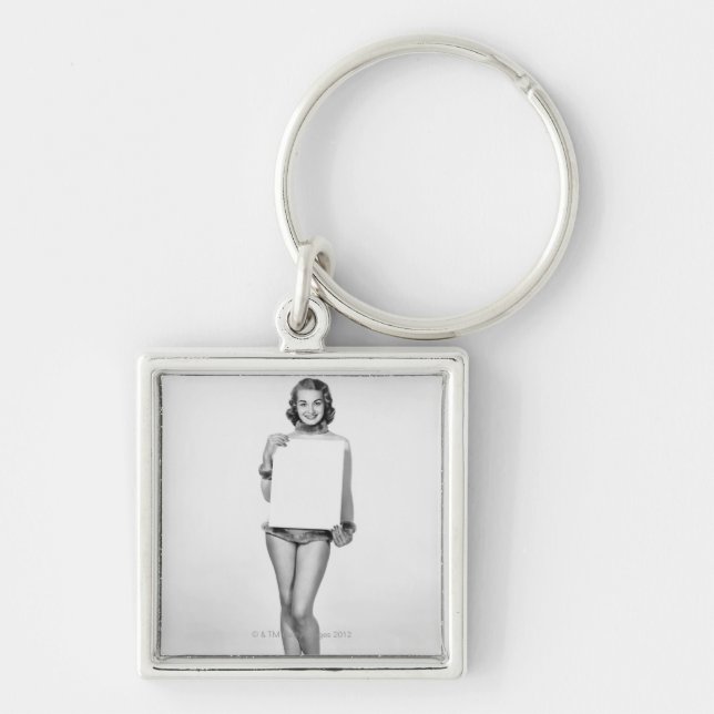 Woman in Fur Key Ring (Front)