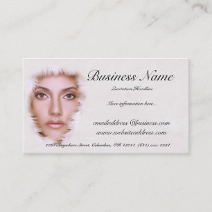 Woman in Fur Like Fabric Business Cards